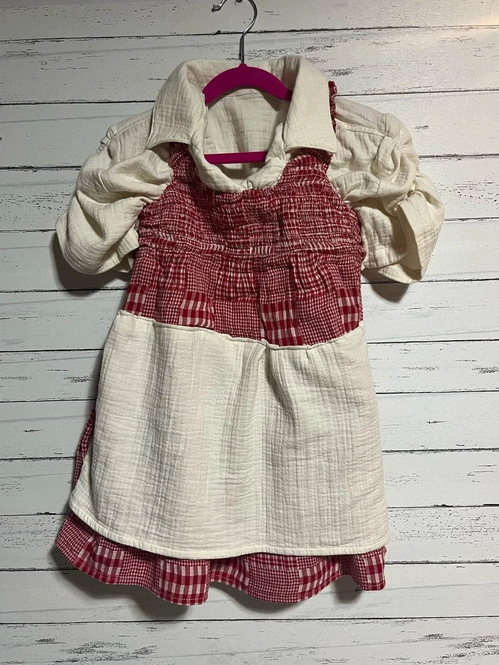 Handmade Pioneer Prairie Dress Apron Outfit Girls Size 3-5 Historical Costume